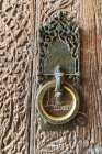 Khiva, Xorazm Region, Uzbekistan, Central Asia. Antique brass door knocker. Art Print